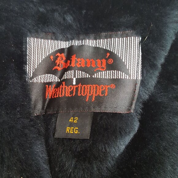 Botany Weather Topper Mens 42 Reg Navy Double Breasted Zip Out Fur Lining - Picture 5 of 7